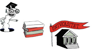 Illustration mit dem Thema Universität.