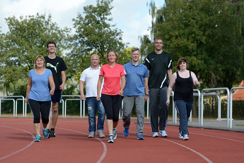 Mitarbeiter des Finanzamtes Eckernförde-Schleswig beim Sport