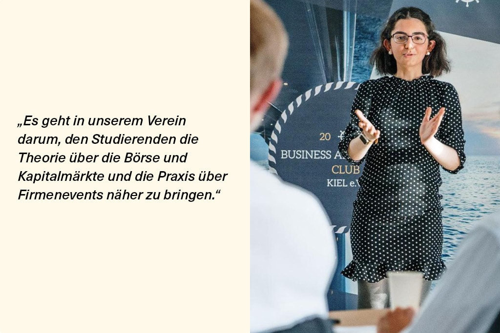 Bei uns wird nicht gezockt! – Ein Interview mit Mariam Naseri vom Business and Finance Club Kiel e.V.