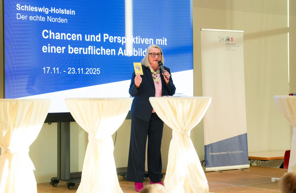 Bildungsministerin Dr. Dorit Stenke hielt ein Grußwort auf der Auftaktveranstaltung der Woche der Beruflichen Bildung Schleswig-Holstein